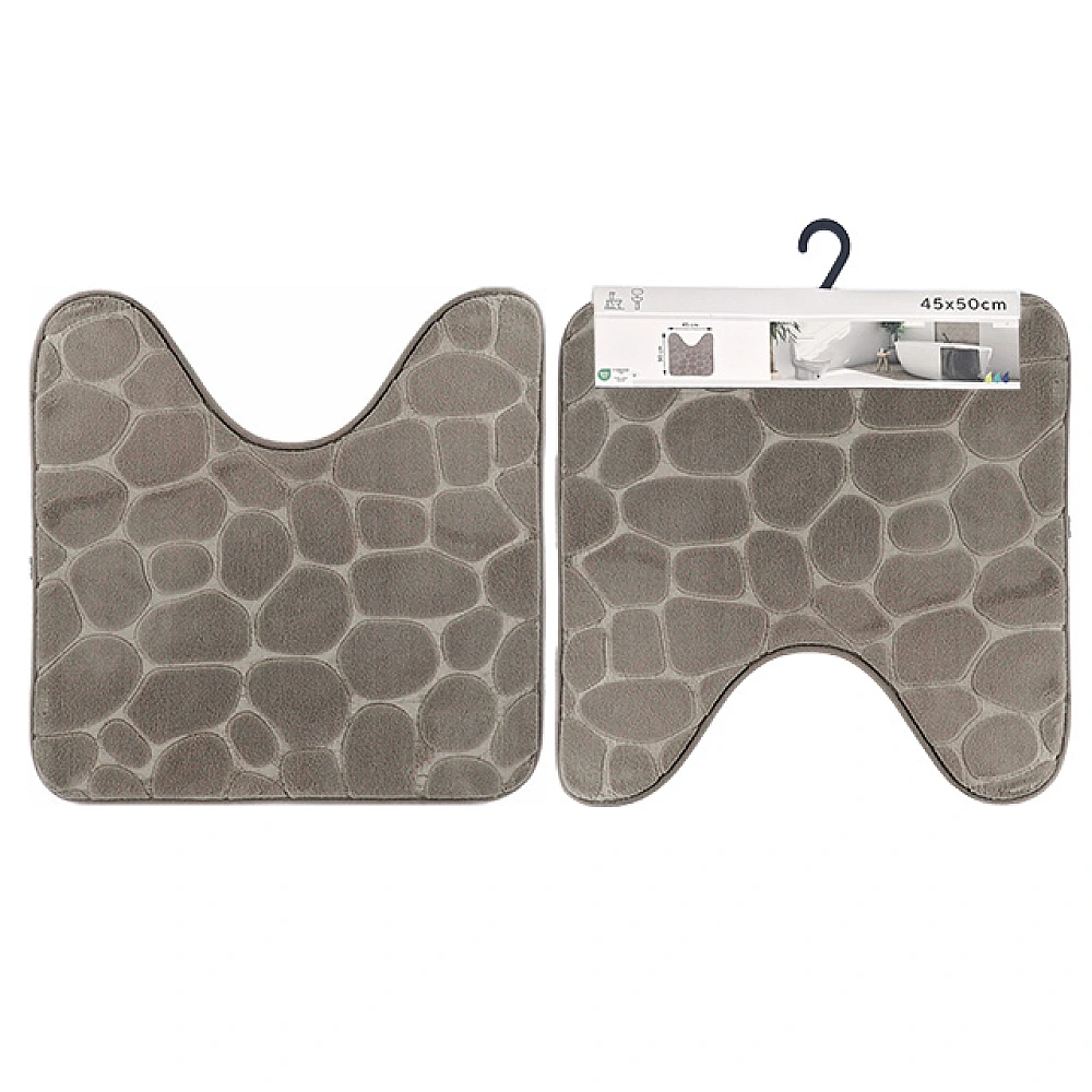 Covoras pentru WC 45X50cm Tendance cu memorie, microfibra, gri deschis