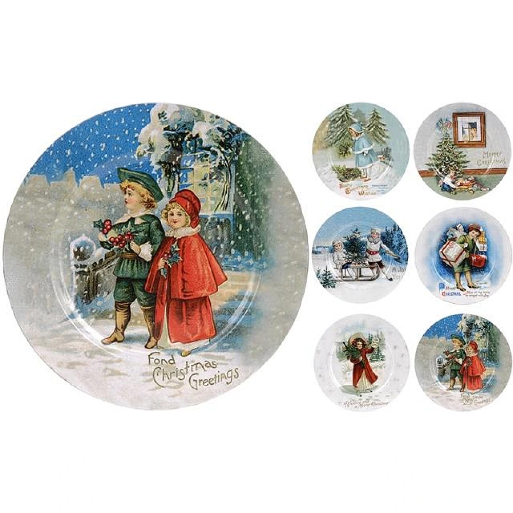 Farfurie decorativa 33сm Christmas, plastic, 6 modele