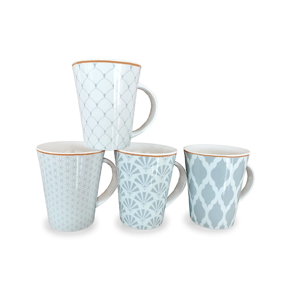 Cana 350ml Ornament gri, ceramica