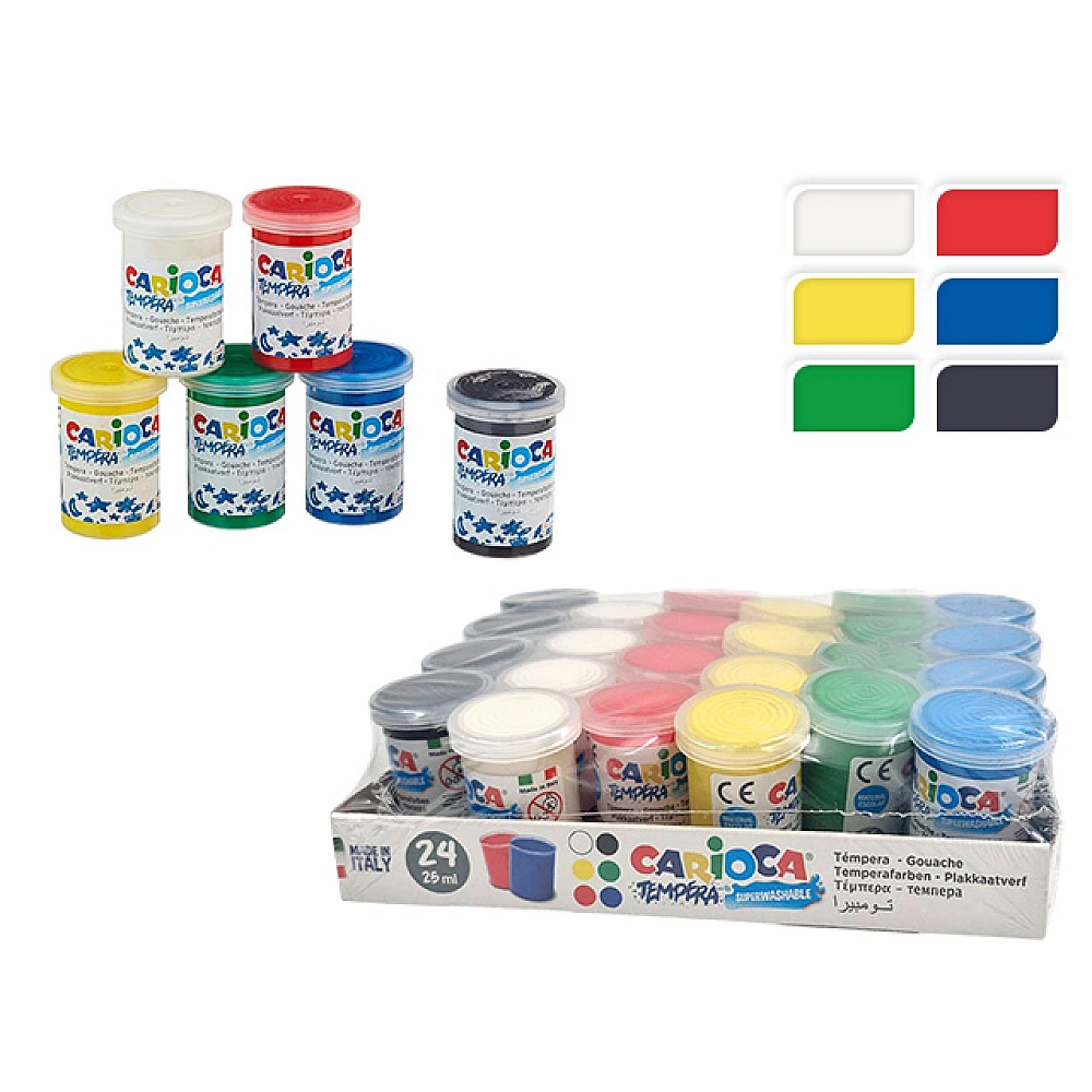 Guasa Carioca Tempera 25 ml, 1buc, 6 culori in sortiment