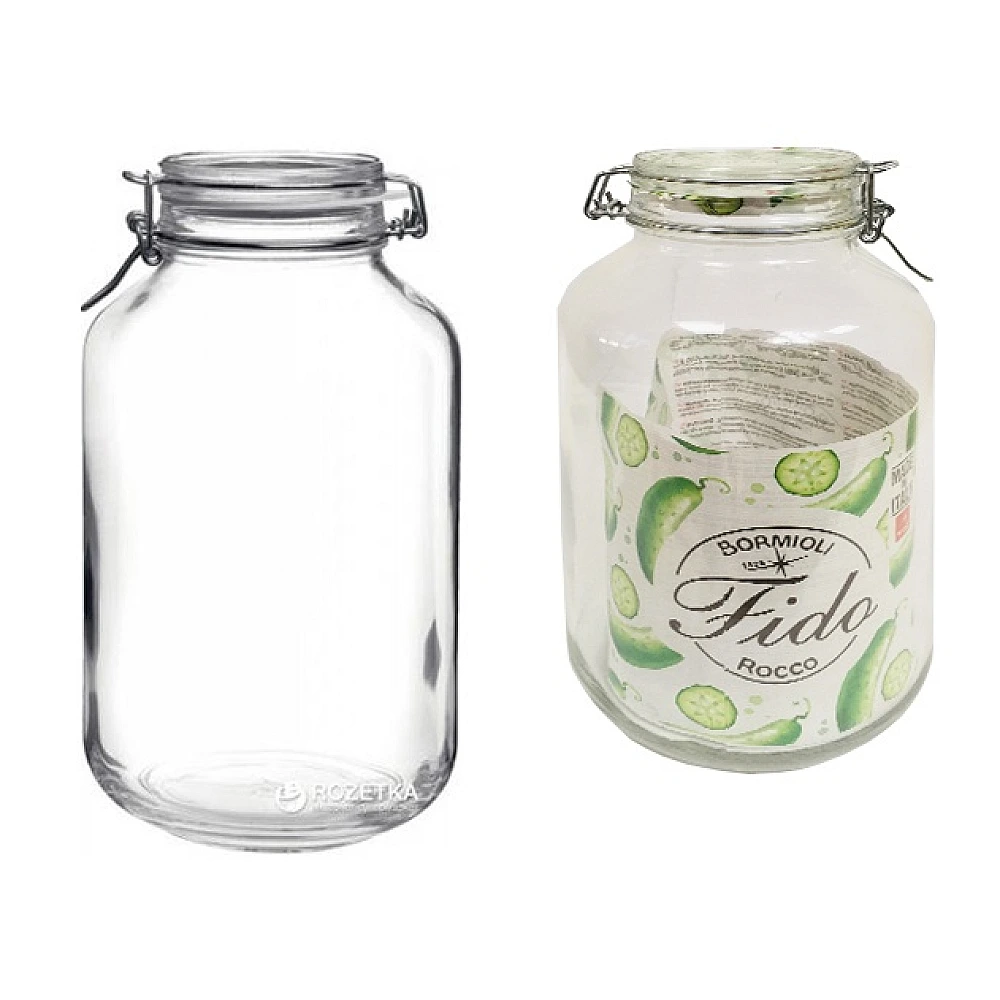 Borcan pentru pastrare/conservare Fido 4l, cu capac clema