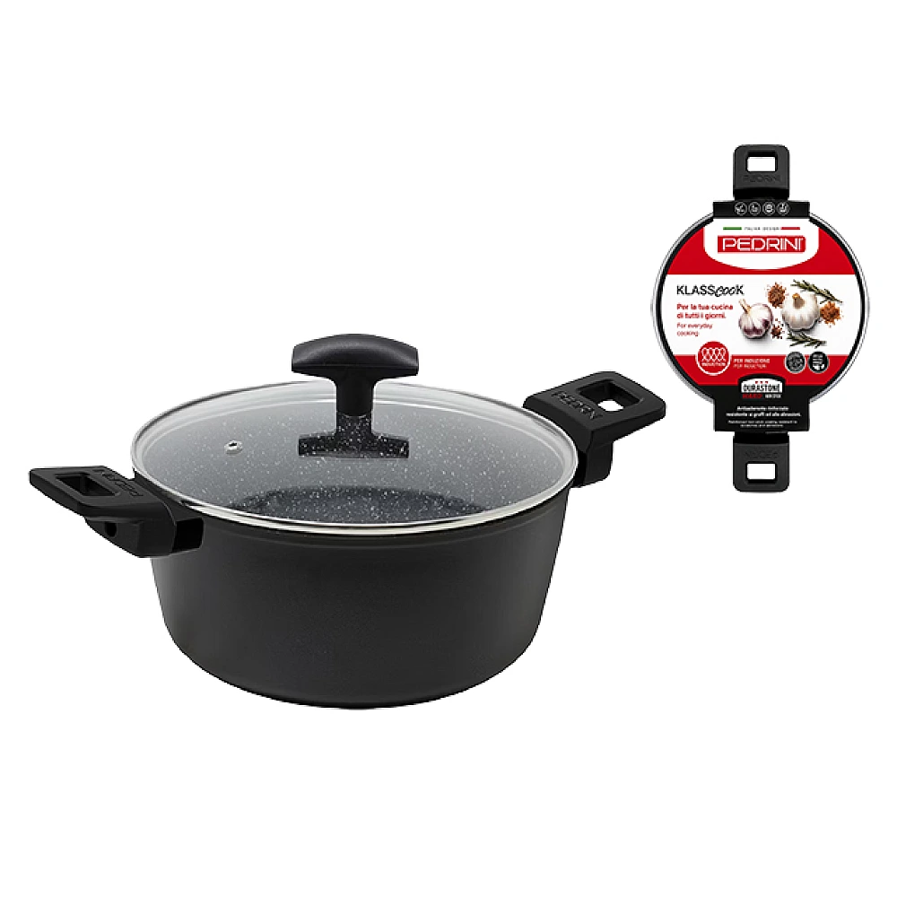 Cratita cu capac Pedrini Klasscook 24 cm, 2 manere, inductie