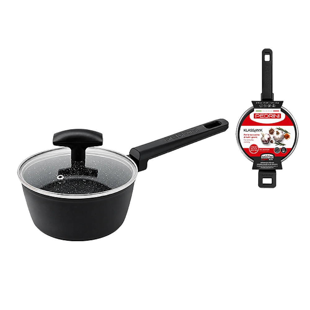 Caus cu capac  Pedrini Klasscook 16 cm, maner bachelit, inductie