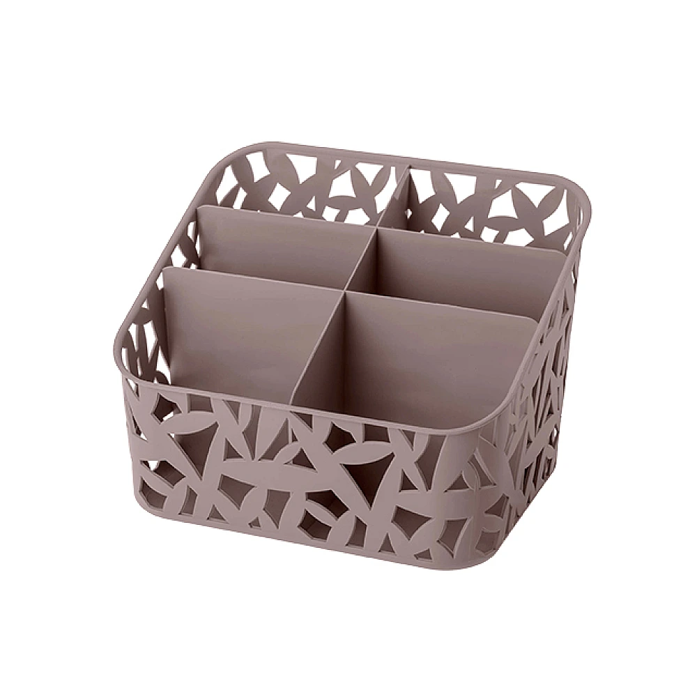 Organizator pentru depozitarea obiectelor mici Econova, 19.5X16X14cm, 6 compartimente, maro