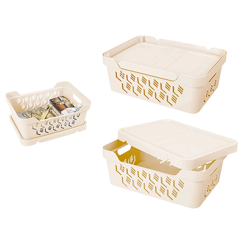 Cos cu capac Econova Deluxe 38X28X14cm, 12l, fildes
