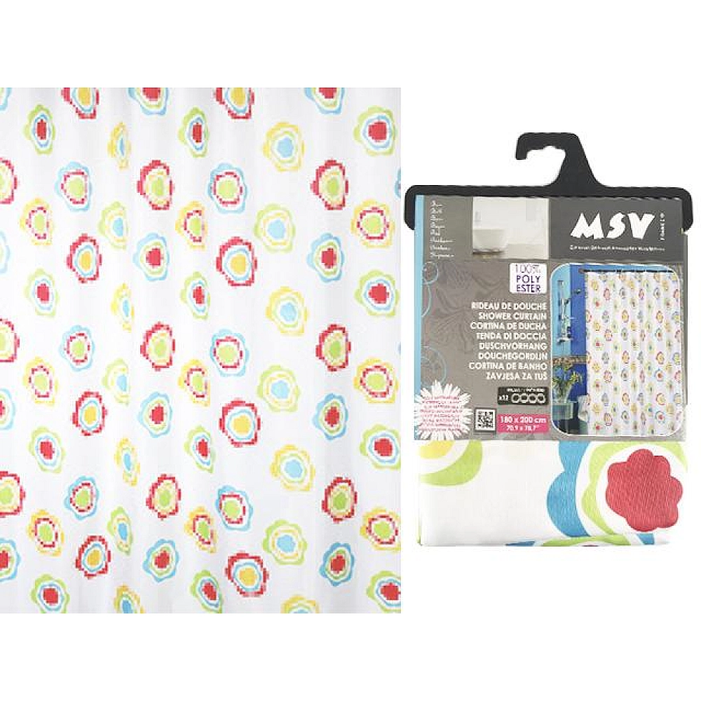 Perdea pentru dus 180X200cm MSV, multicolor, poliester