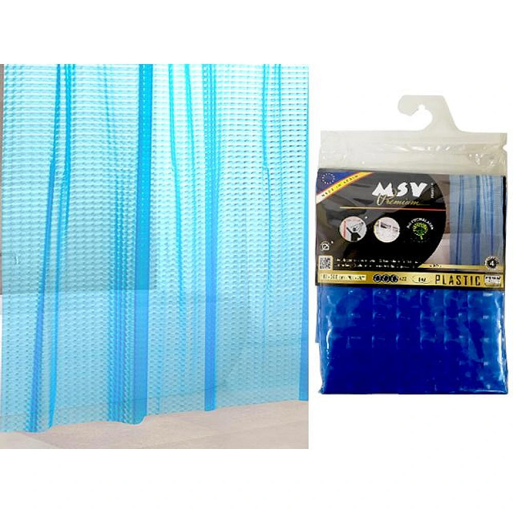 Perdea pentru dus 180X200cm MSV Premium 3D albastră