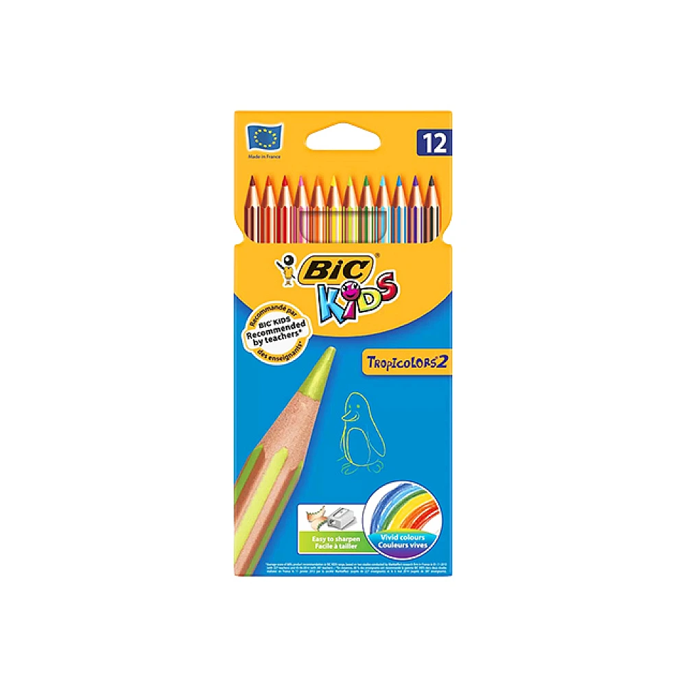 Set de creioane colorate 12 buc BIC Tropicolors 