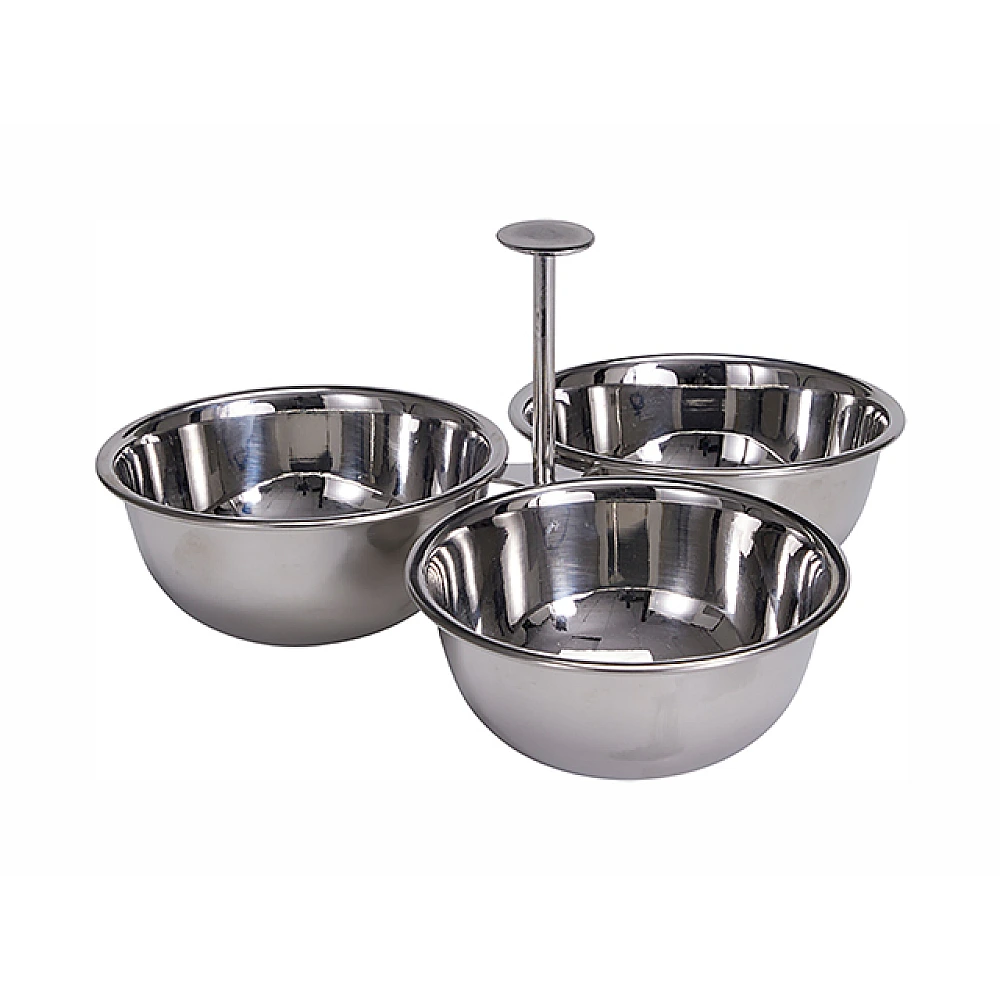 Recipient pentru aperitiv triplu  EH 22X11.5X22 cm, inox