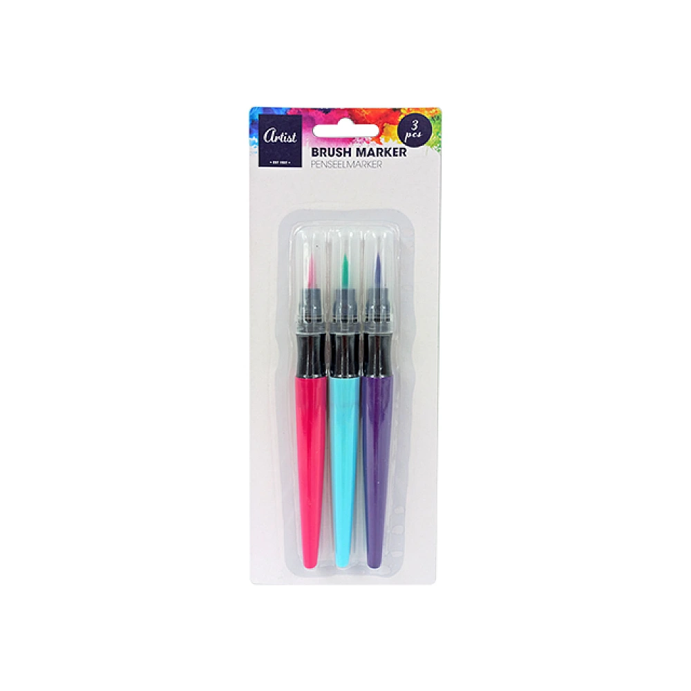 Set markere 3buc cu periuta