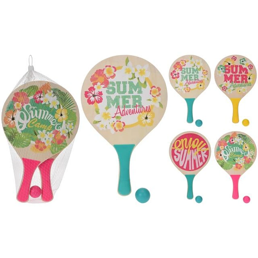 Set tenis pentru copii:2 palete  + minge, lemn