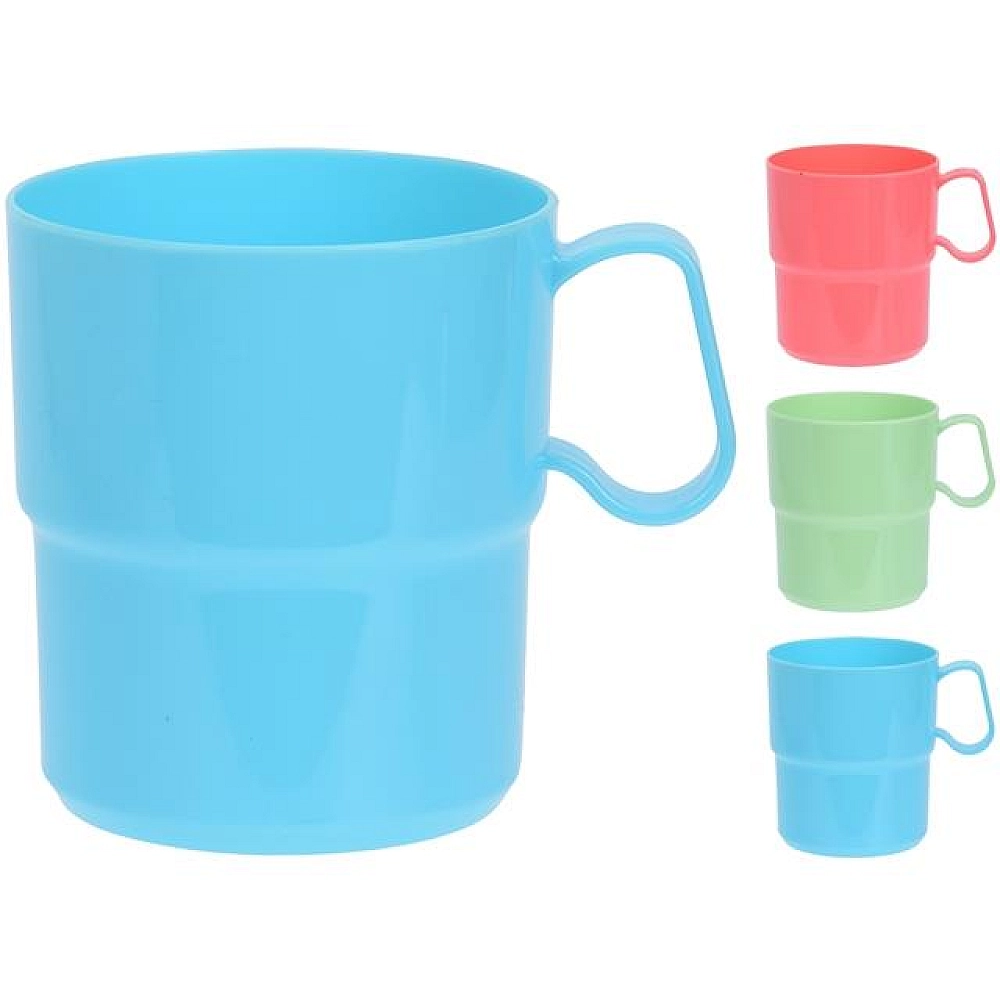 Cană EH H9.2cm, 3 culori, din plastic