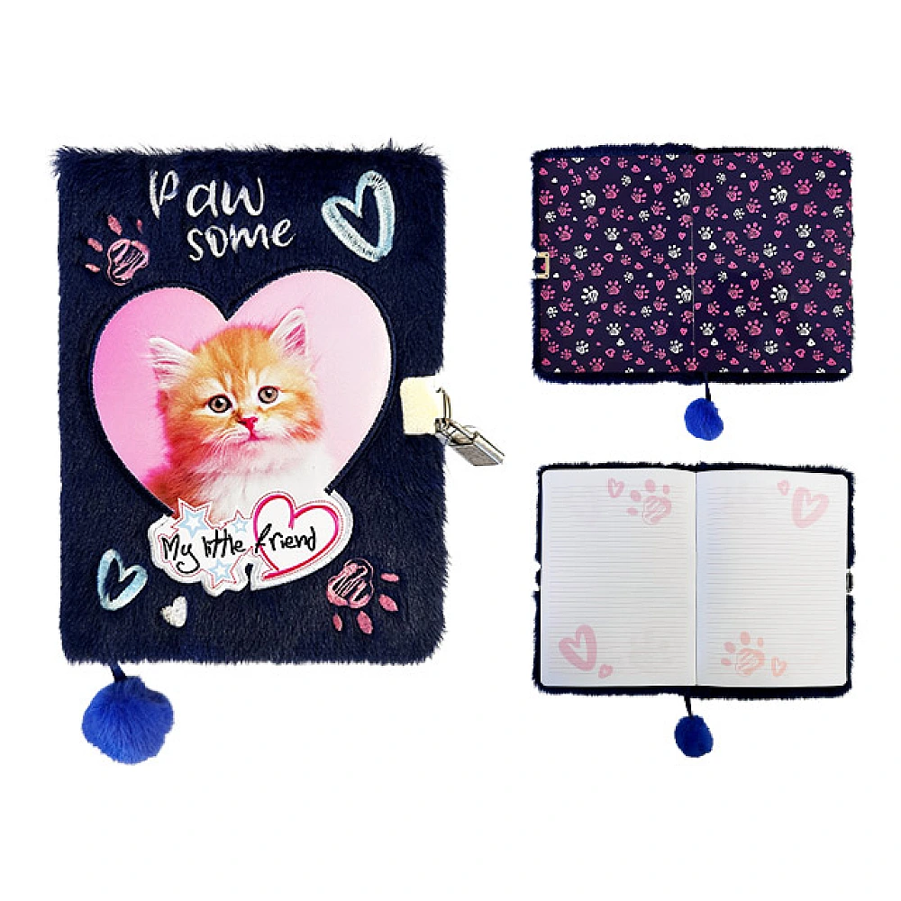 Jurnal cu lacat, A5, 96 foi, My Little Friend Cat, coperta plus