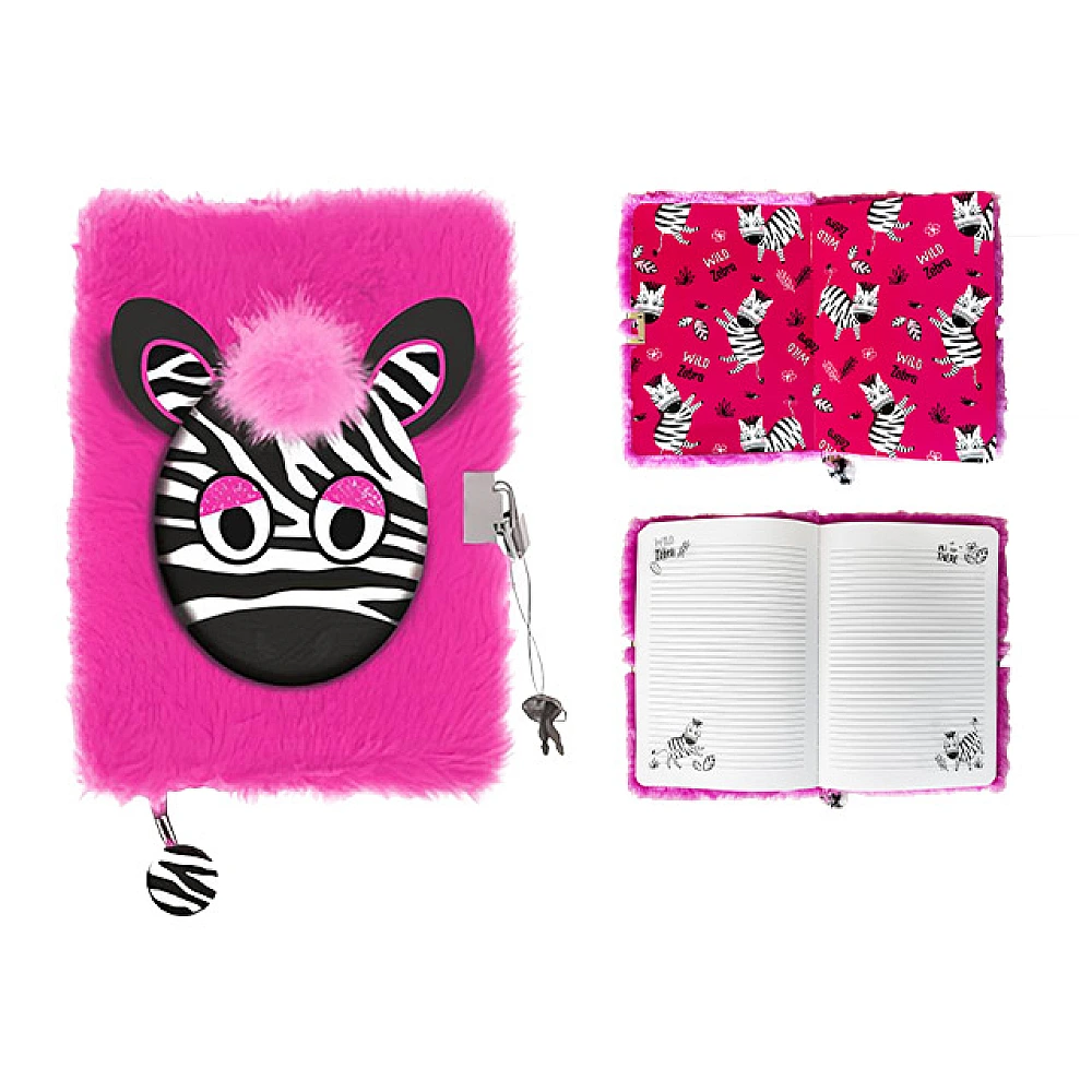 Jurnal cu lacat A5, 96 foi, Zebra, coperta plus