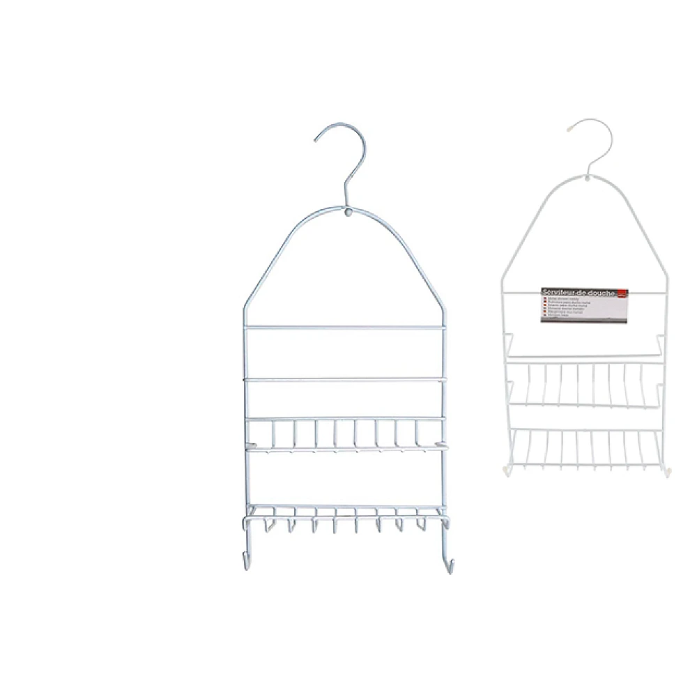 Raft de perete 2 nivele Tendance 22.8X46X9cm, alb, metal