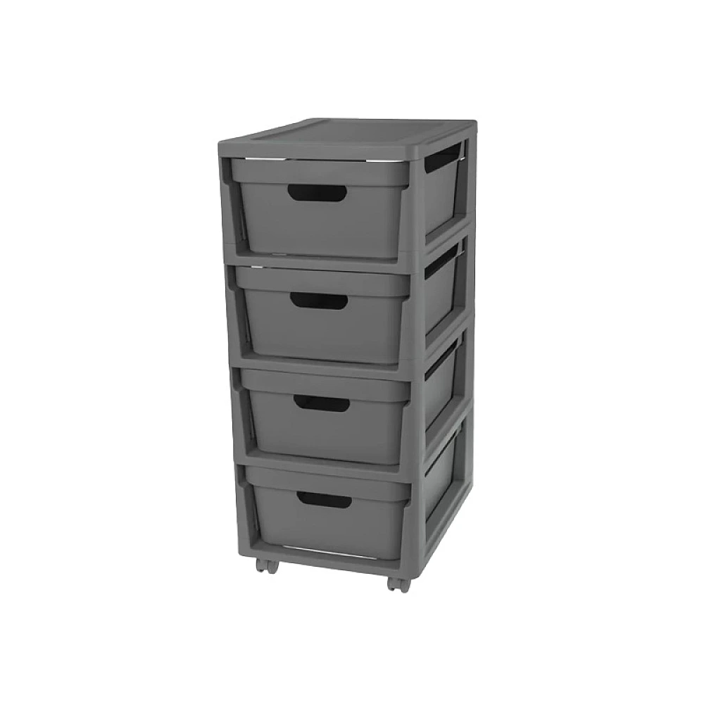 Dulap 4 sectiuni 30X38.5X69cm Econova Luxe, pe rotile,  grafit