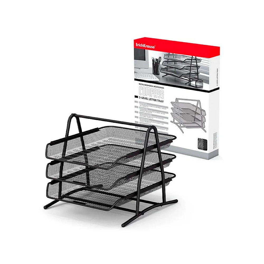 Suport pentru hartie ErichKrause Compass Classic orizontal, 3 niveluri, negru, metal