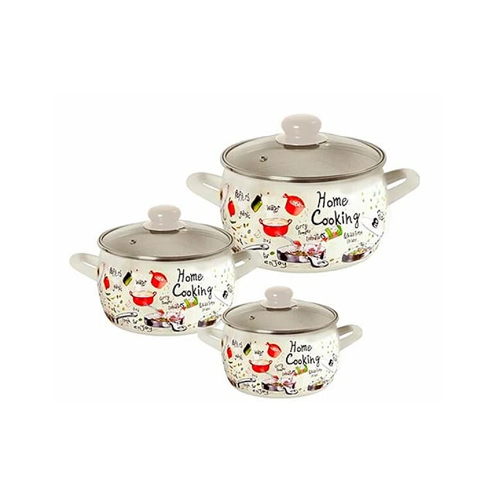 Set cratite emailat Gourmet 3 buc (2.4l, 3.3l, 5.7l)