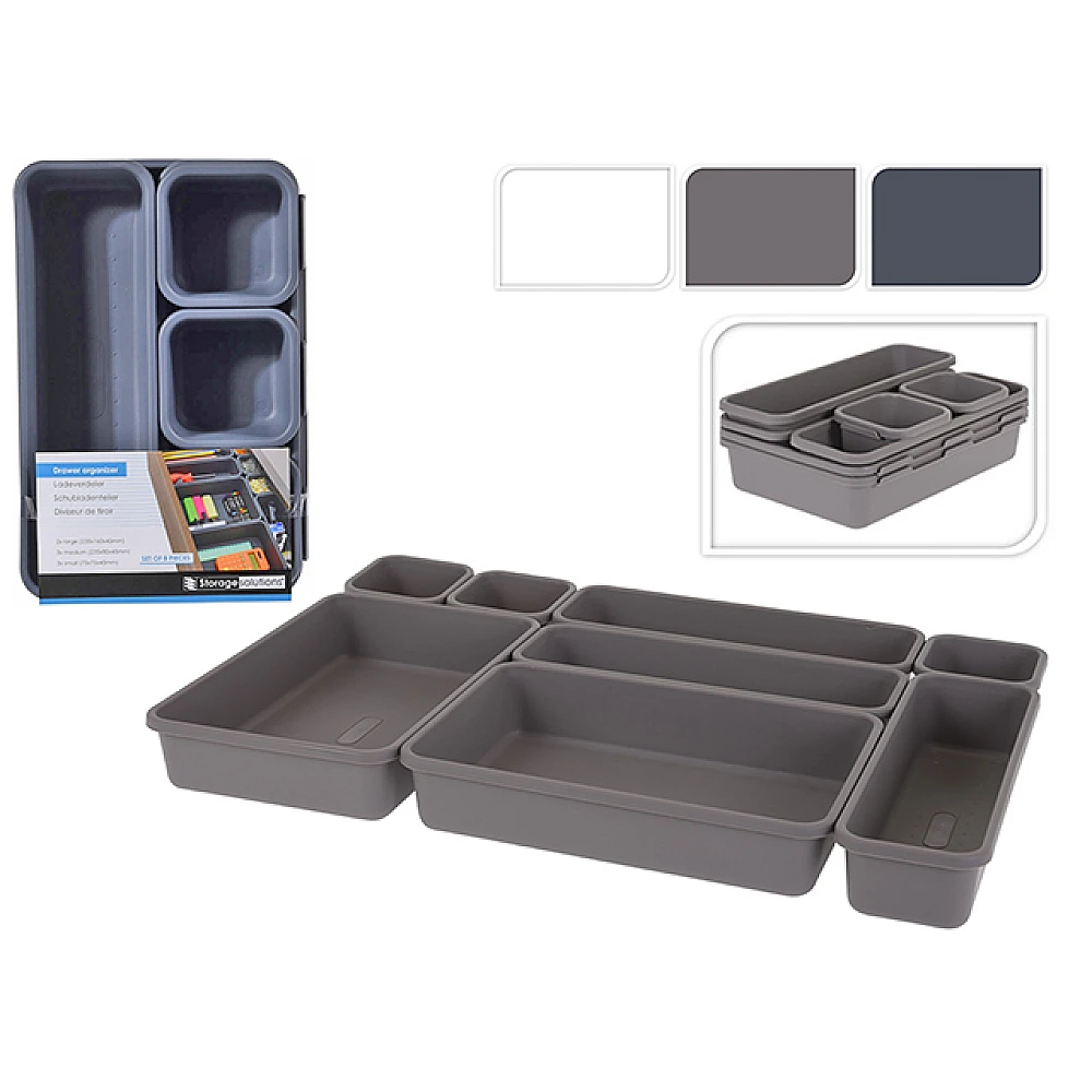 Set de 8 cutii pentru depozitarea obiectelor mici Storage 