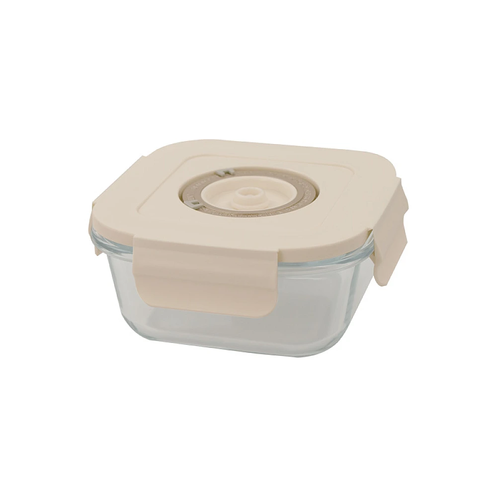 Recipient vidat cu capac Frigoverre Perla 0.5 l, 14X14X6.4 cm, sticla