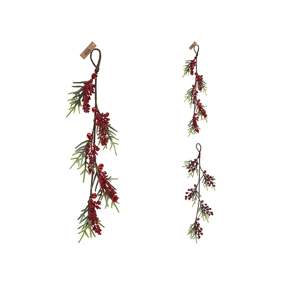 Ramura cu pomusoare rosii si clopotei 55cm