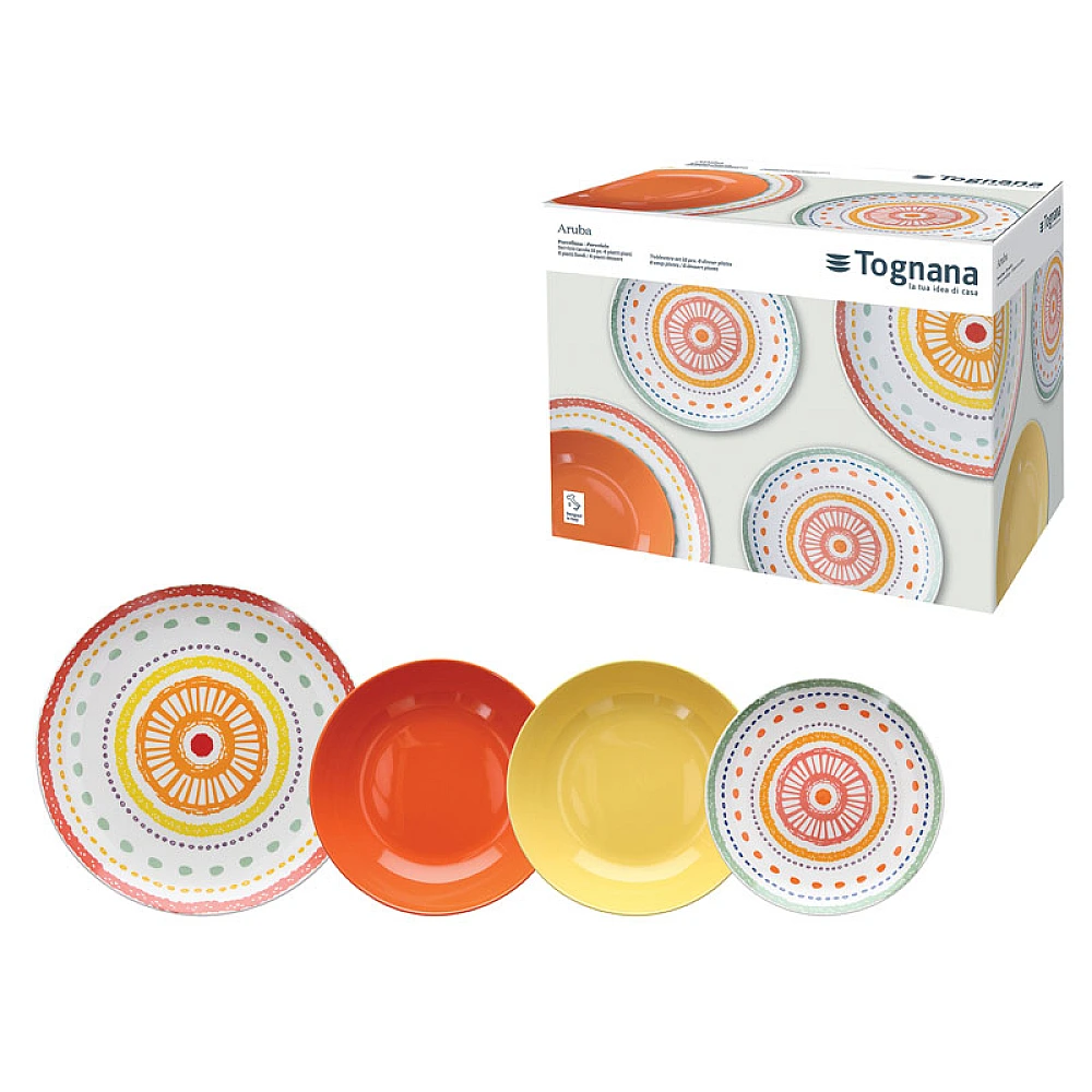 Set de vesela Metropol Venere 18piese, cercuri, chenar lilia, din portelan