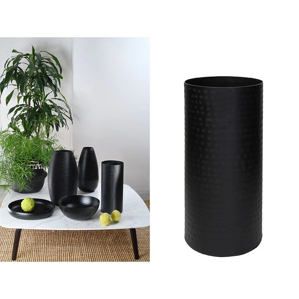 Vaza metalica AndreaFontebasso 1760 Mirage Atelier 39 cm, neagra