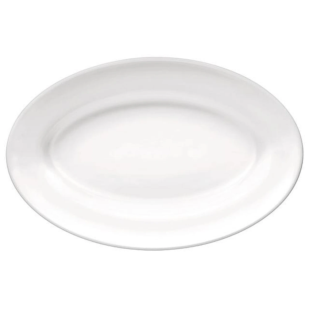 Platou oval 36X27cm Toledo, alb, sticla de opal