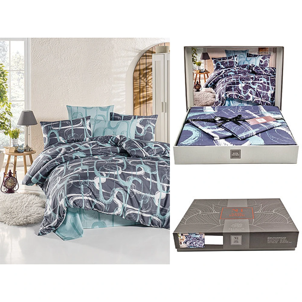 Lenjerie de pat 2 persoane NH Ranforce Premium Troy 27544-04, policoton