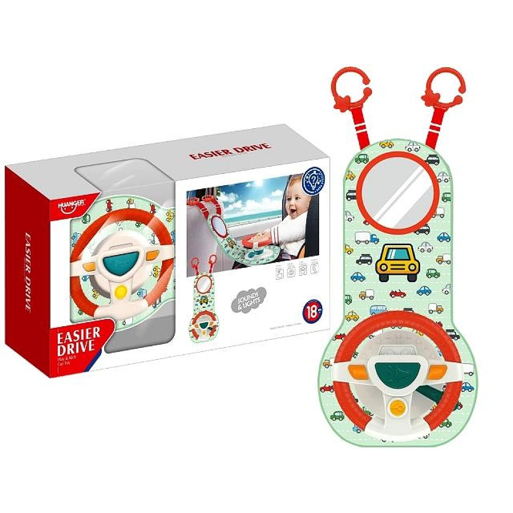 Jucarie cu volan pe spatele scaunului auto