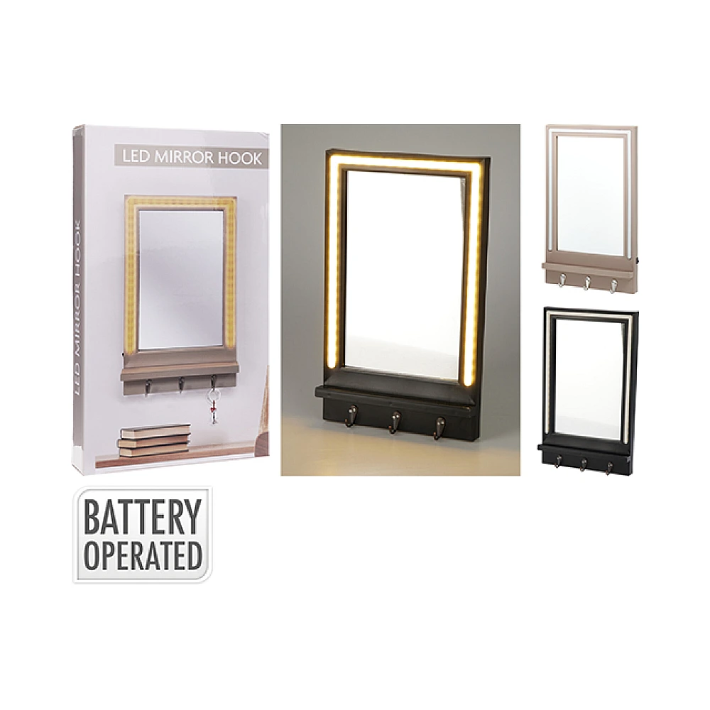 Oglinda de perete 42X25X5.5 cm, cu LED iluminare