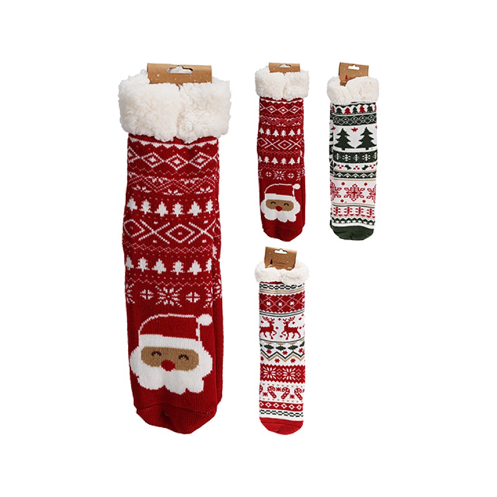 Sosete de Craciun pentru femei, poliester, 3 culori