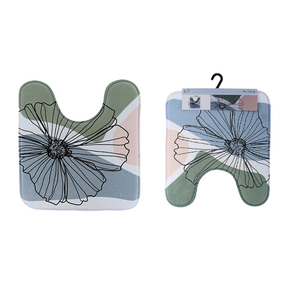 Covoras pentru WC 45X50 cm Tendance Flowers, microfibra