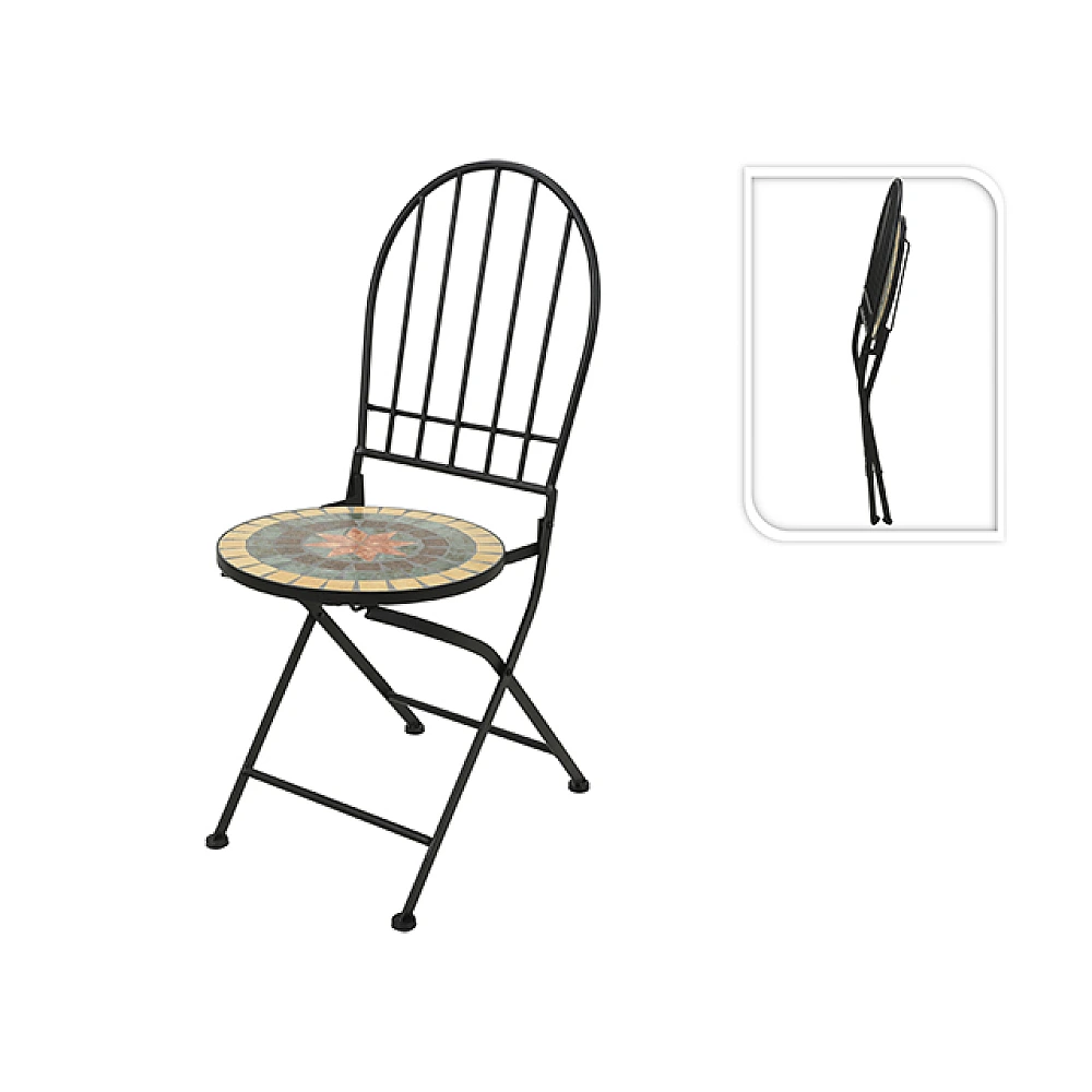 Scaun Bistro Mozaic metal-piatra 42X45X85cm