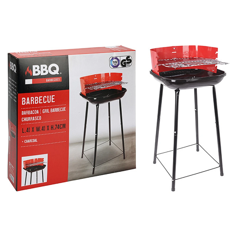 Gratar dreptunghiular cu picioare BBQ D41cm, H74cm, plasa
