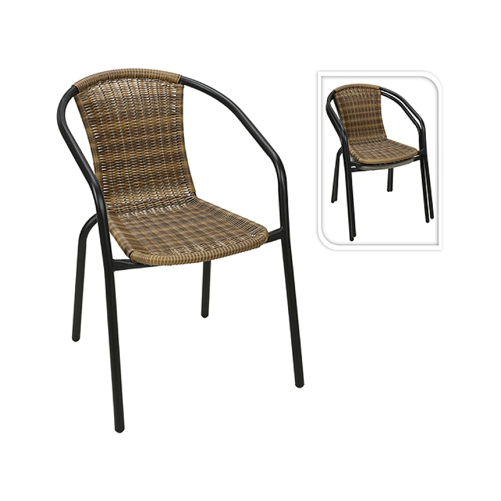 Scaun de terasa din ratan 52X58X77cm, maro