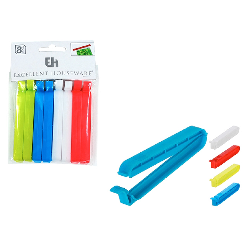 Set clame de fixare pentru pachete EH 8buc, 10сm, plastic, 4 culori