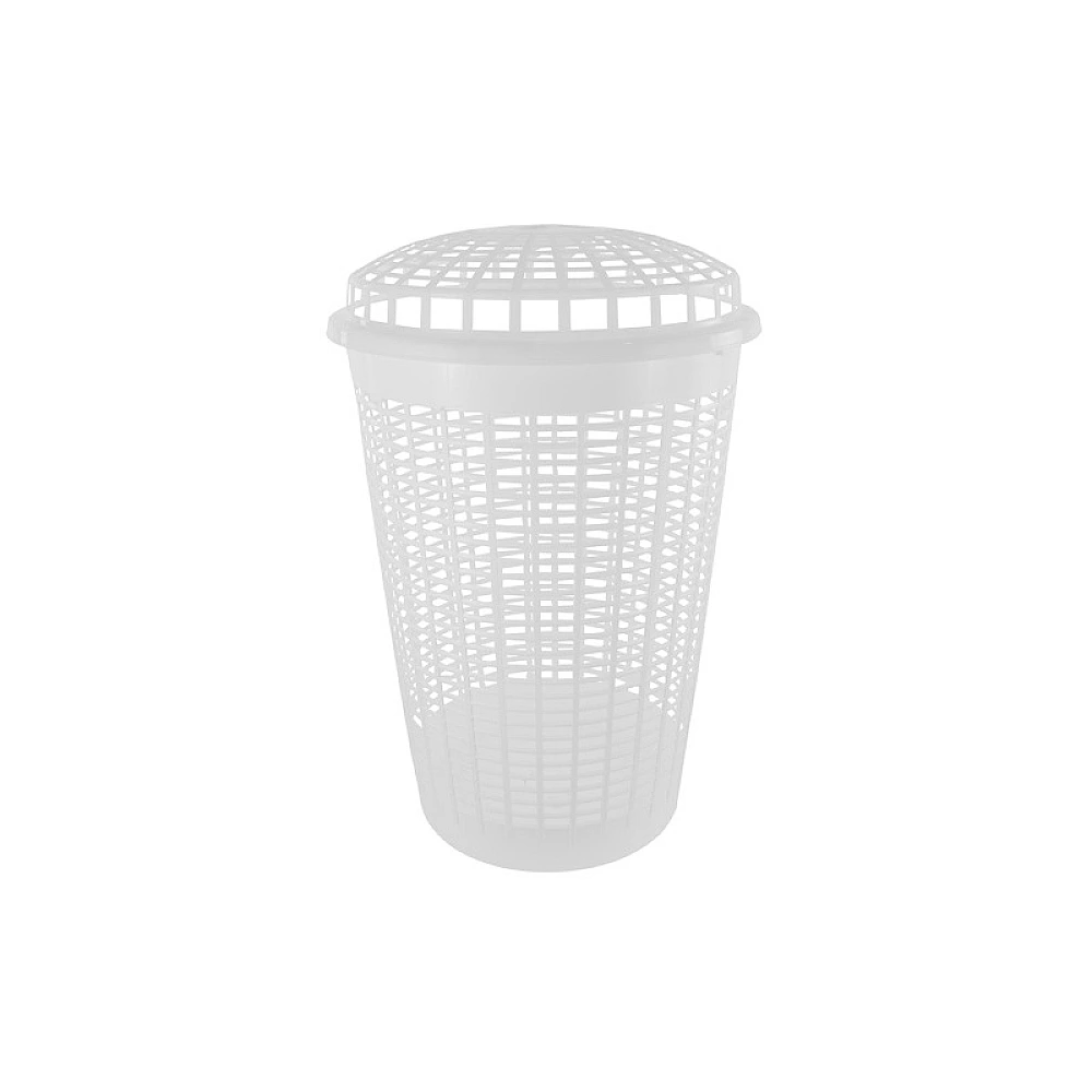 Cos pentru rufe cu capac Linda 60 l 45X66 cm, polipropilen, alb