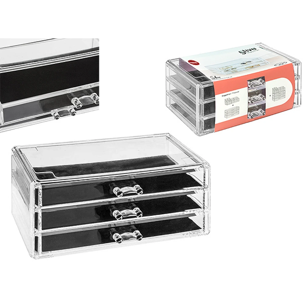 Organizator pentru cosmetică 3 sertare Five Selena 23.8X15.3X11cm