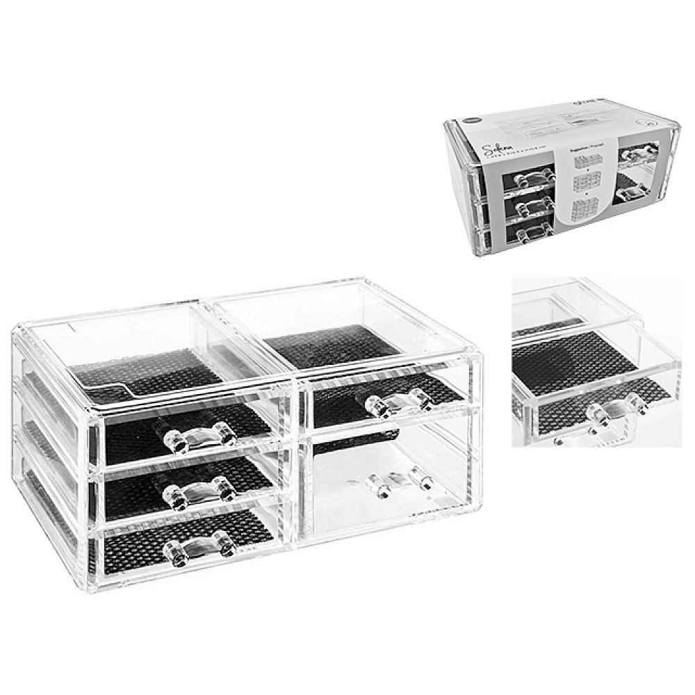 Organizator pentru cosmetică 5 sertare Five Selena 23.8X15.3X10.8cm, polistiren