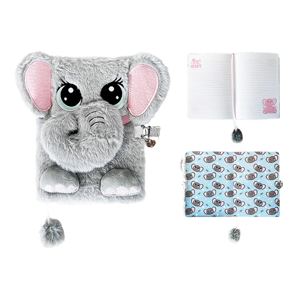 Jurnal cu lacat, A5, 96 foi, 3D Elefant, coperta plus