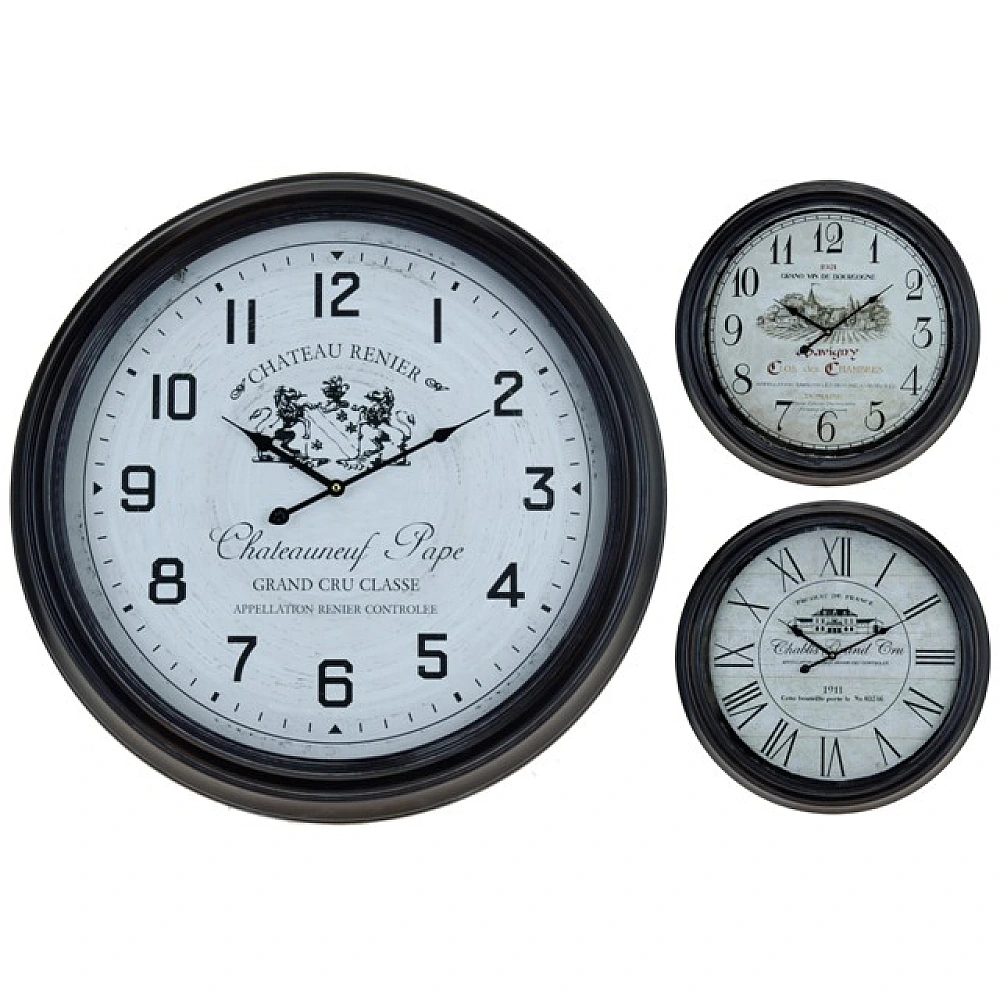 Ceas de perete rotund 63cm, H7cm, din metal
