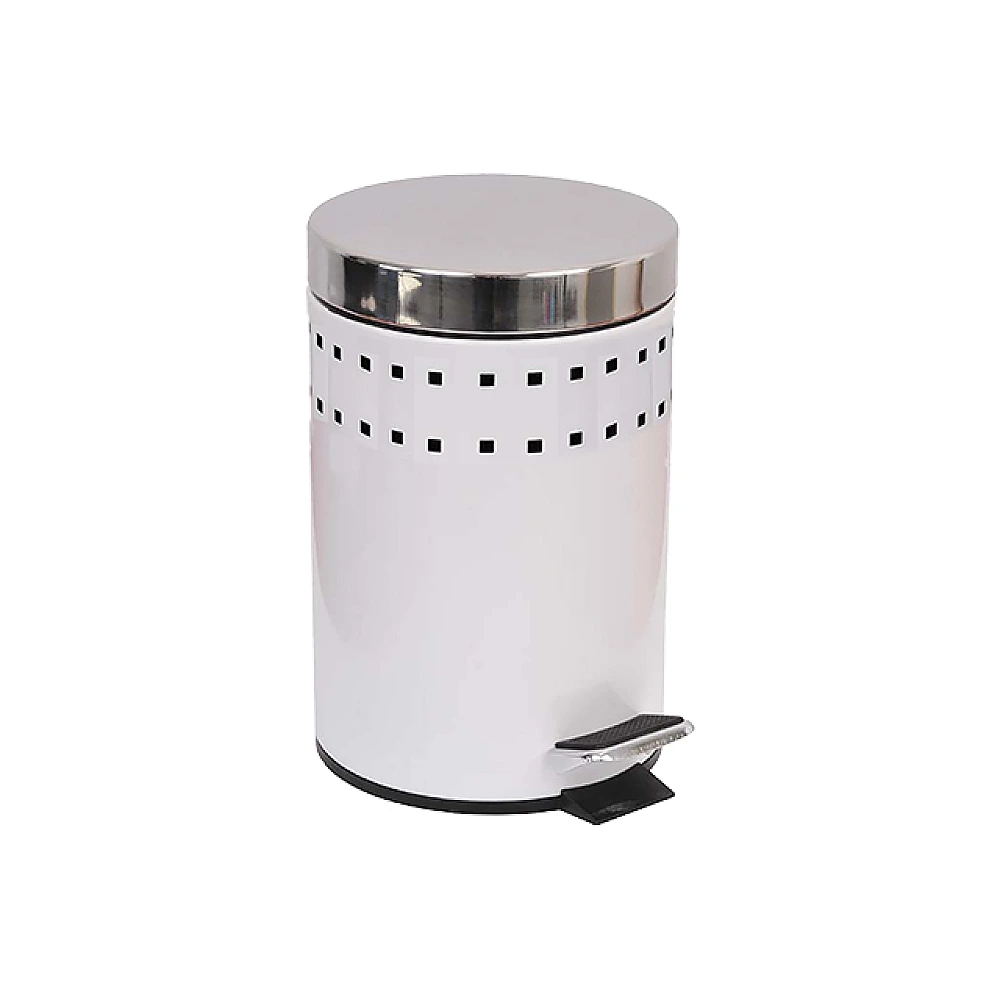 Cos pentru gunoi cu pedala Tendance 3l, 26cm, inox, alb