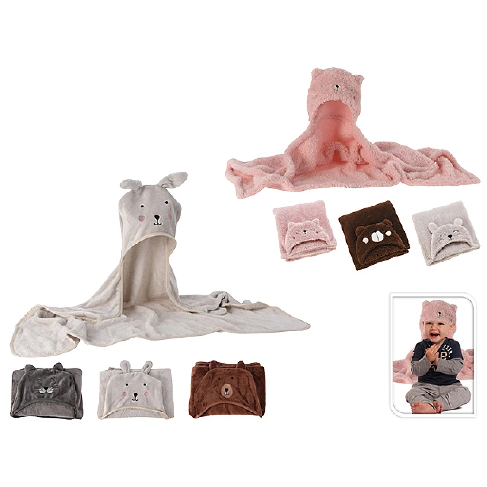 Patura pentru copii 100X70сmi cu gluga-masca