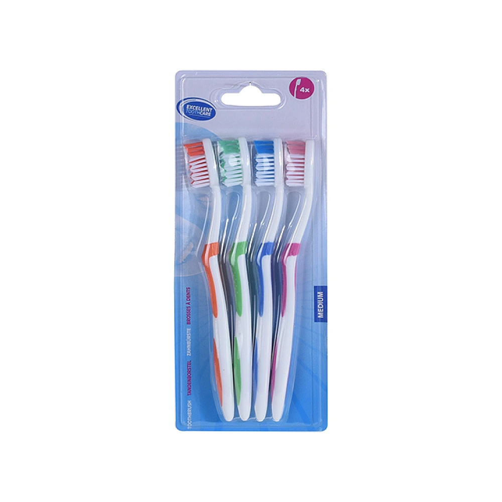 Set periute de dinti Excellent Care Medium 4buc, 18.5cm