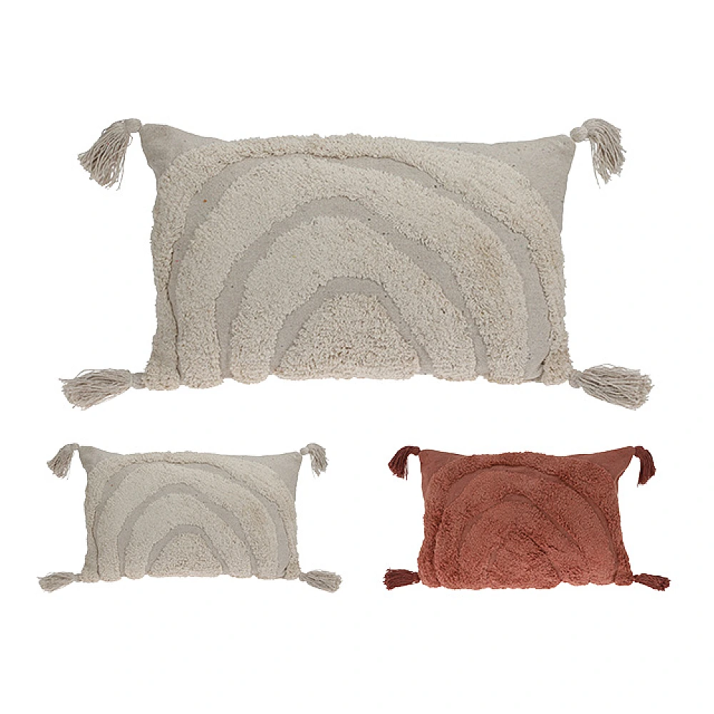 Perna decorativa cu ciucuri ”Semicercuri” H&S, 30X50cm, 2culori