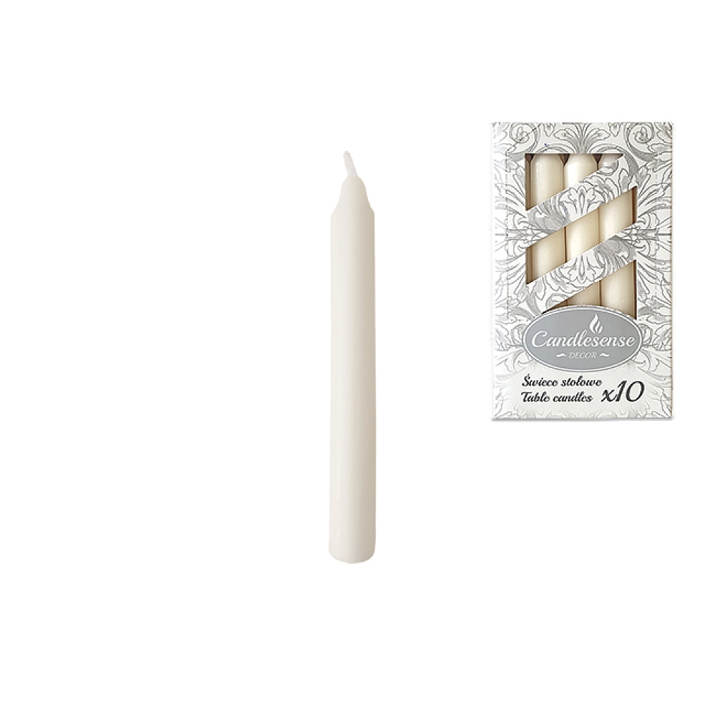 Set lumanari Decor 10buc, 17cm, 6ore, alb