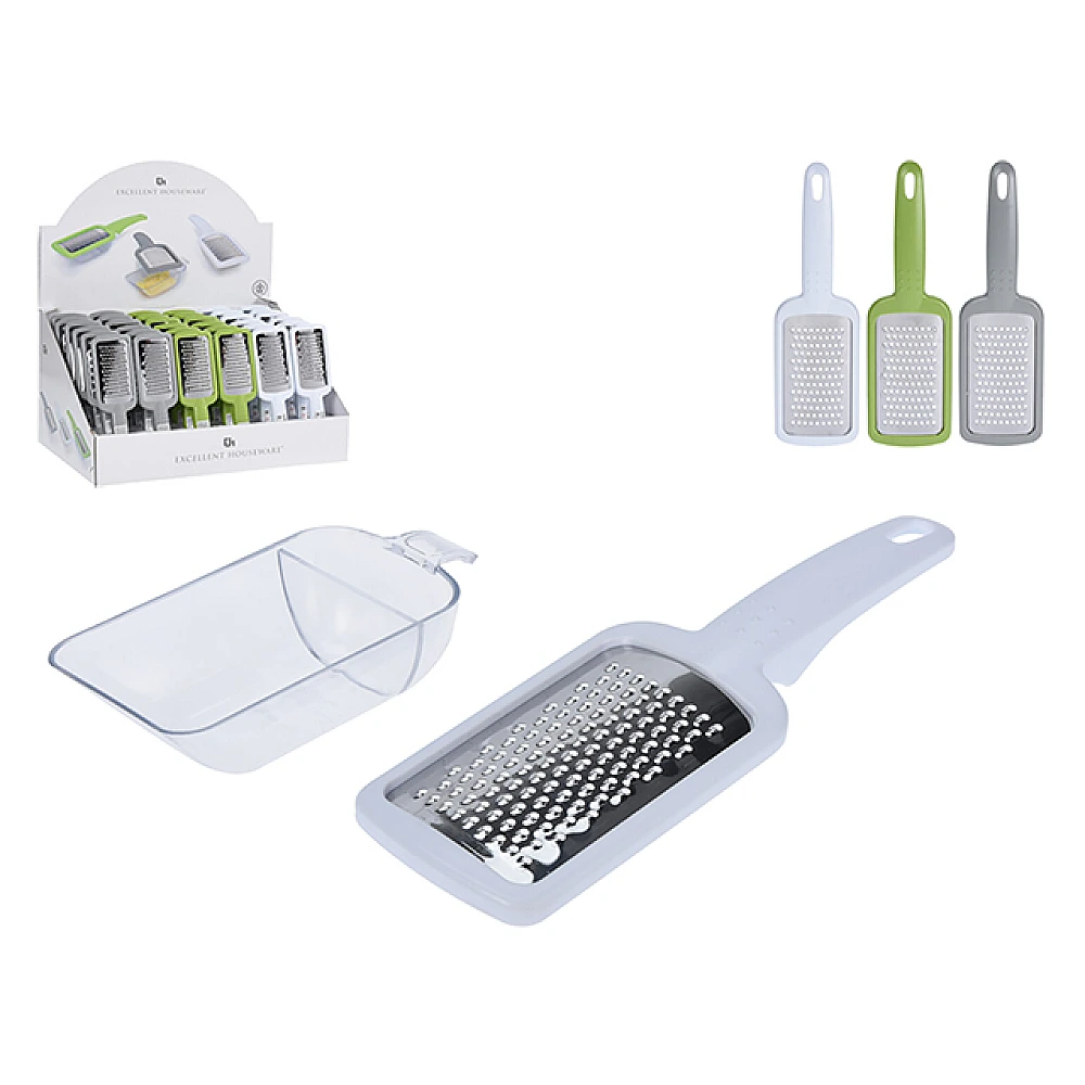 Razatoare pe o parte cu manere si container EH 23.5сm, inox/ plastic