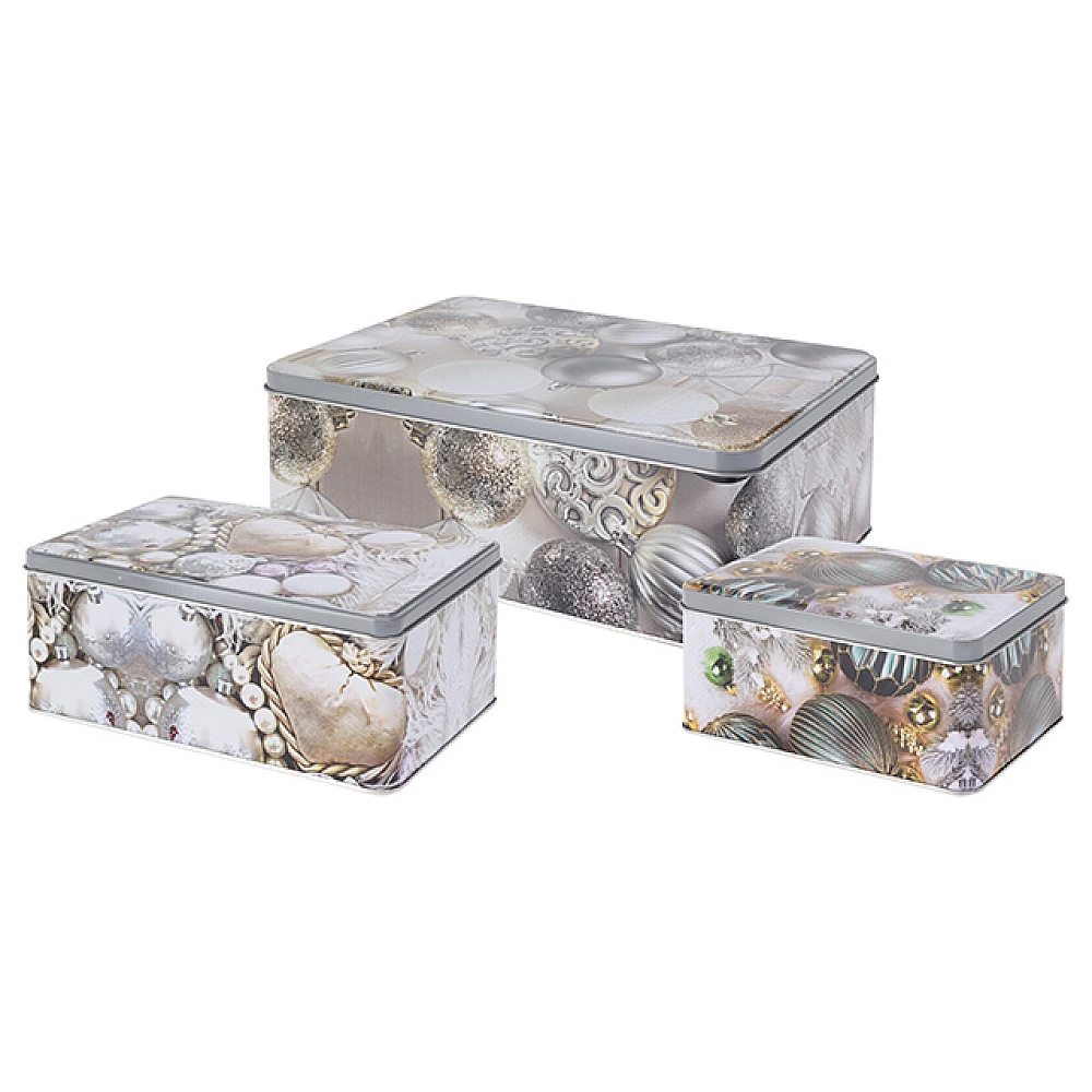 Set cutii de Craciun 3buc, 16X11/20X13/22X16cm 