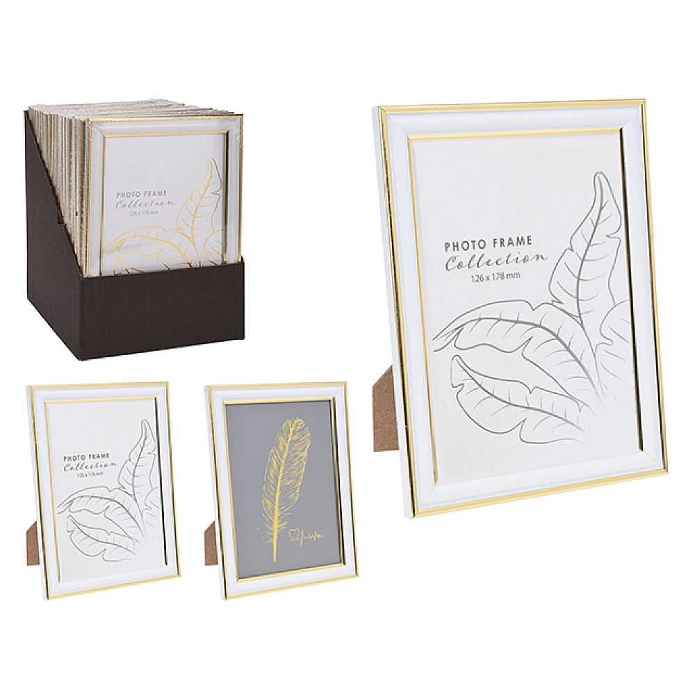 Rama foto din plastic 12.6X17.8cm, aurie